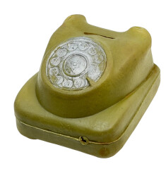 1970's Üfleme Plâstik Telefon Formunda Oyuncak Kumbara *Nadir* AOB5090 - 2