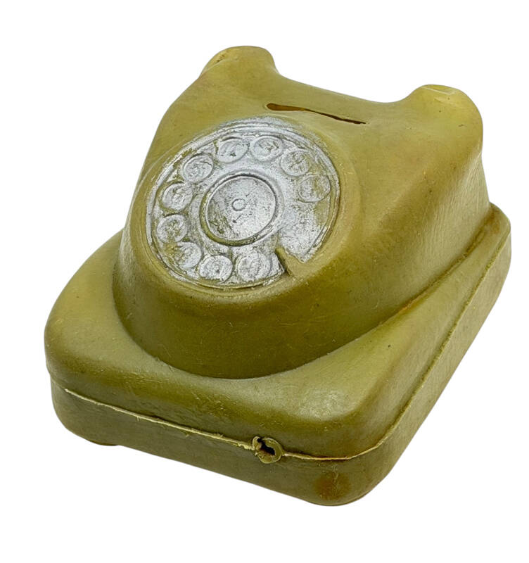 1970's Üfleme Plâstik Telefon Formunda Oyuncak Kumbara *Nadir* AOB5090 - 2