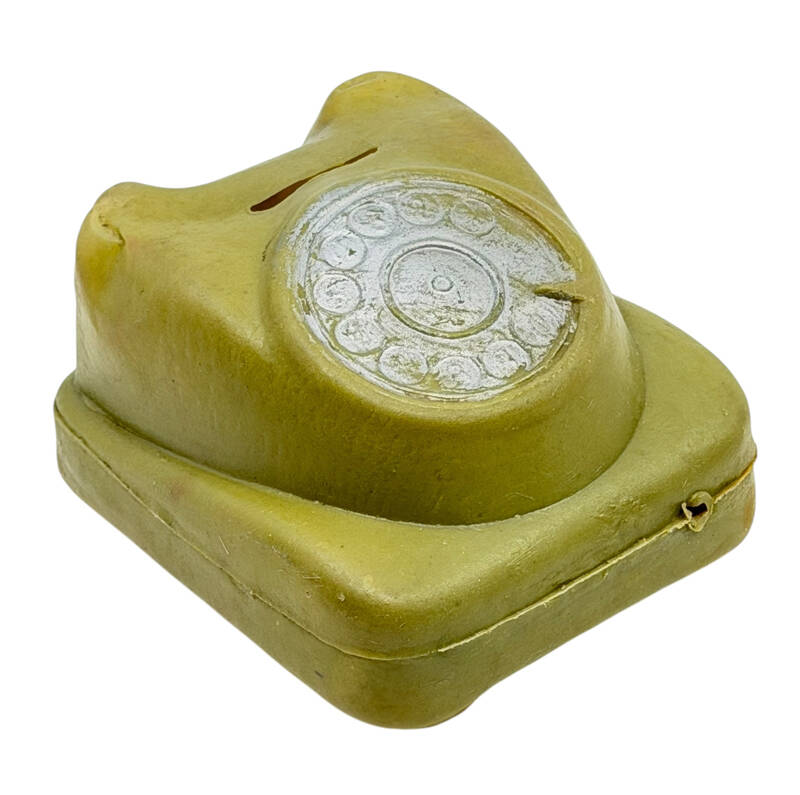 1970's Üfleme Plâstik Telefon Formunda Oyuncak Kumbara *Nadir* AOB5090 - 5