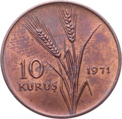 1971 Yılı 10 Kuruş - ÇİL TCM3189 - Gökçekoleksiyon