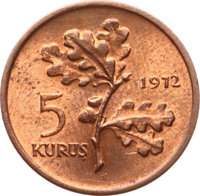 1972 Yılı 5 Kuruş - ÇİL TCM3181 - 1