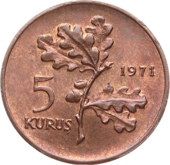 1971 Yılı 5 Kuruş - ÇİL TCM3193 - 1