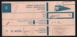 1972 Yılı Devlet Demiryolu İşletmesi Yolcu Bileti EFM323 - 3