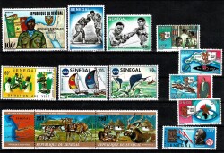 1973-1976 Senegal Muhammed Ali Boks ve Doğa Temalı 13'lü Pul Lotu (MNH) PPT3053 - Gökçekoleksiyon