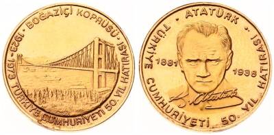 1973 - Cumhuriyetin 50.Yılı ve Boğaziçi Köprüsünün Açılışı Hatıra Madalyon TCH1454 743 - 1