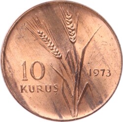 1973 Yılı 10 Kuruş - ÇİL TCM3252 - Gökçekoleksiyon