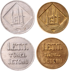 İETT Tünel Jetonu 2'li Takım Set - Pirinç ve Alüminyum Varyasyon JTF774 - Gökçekoleksiyon