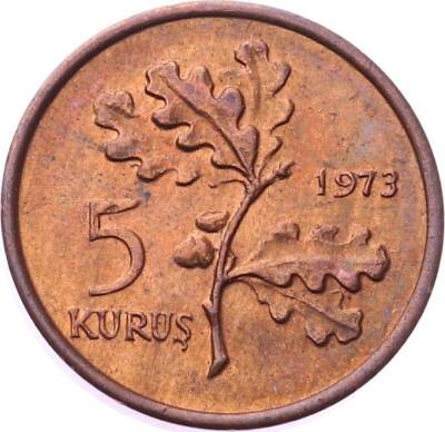 1973 Yılı 5 Kuruş ÇİL TCM2408 - 1