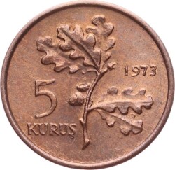 1973 Yılı 5 Kuruş - ÇİL TCM3192 - 3