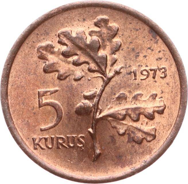 1973 Yılı 5 Kuruş - ÇİL TCM3194 - 1