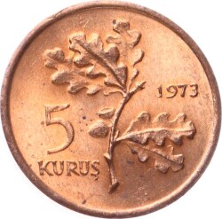 1973 Yılı 5 Kuruş - ÇİL TCM3254 - 3