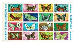 1974 Ekvator Ginesi Kelebekler Temalı Hatıra Tabaka (MNH) PPT3027 - Gökçekoleksiyon