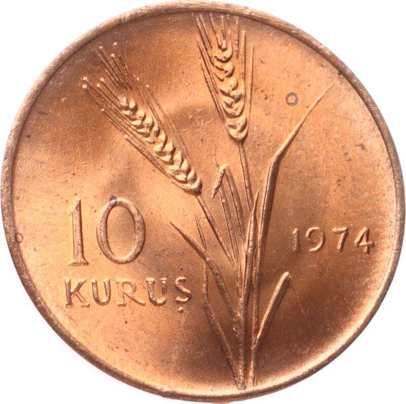 1974 Yılı 10 Kuruş - ÇİL TCM3253 - 1