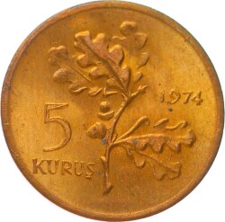 1974 Yılı 5 Kuruş Çil TCM3011 - 1