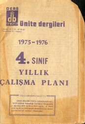1975-1976 4. Sınıf Yıllık Çalışma Planı DRG1554 - Gökçekoleksiyon