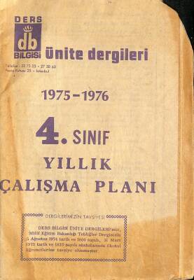 1975-1976 4. Sınıf Yıllık Çalışma Planı DRG1554 - 1