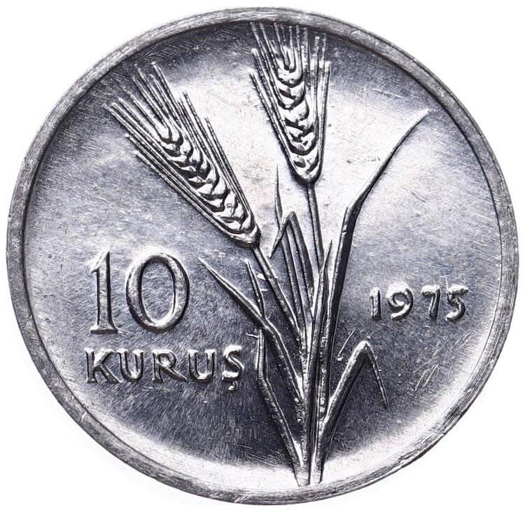 1975 FAO 10 Kuruş Saban Kılıçtan Üstündür ÇİL FAO17 - 2