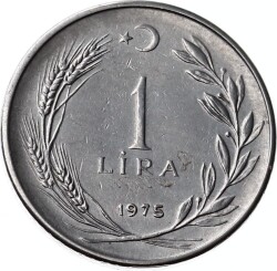 1975 Yılı 1 Lira (Düz) ÇÇT TCM1372 - 1