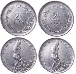 1975 Yılı 2½ Lira (Ters-Düz Takım) - ÇÇT TCM3199 - 3