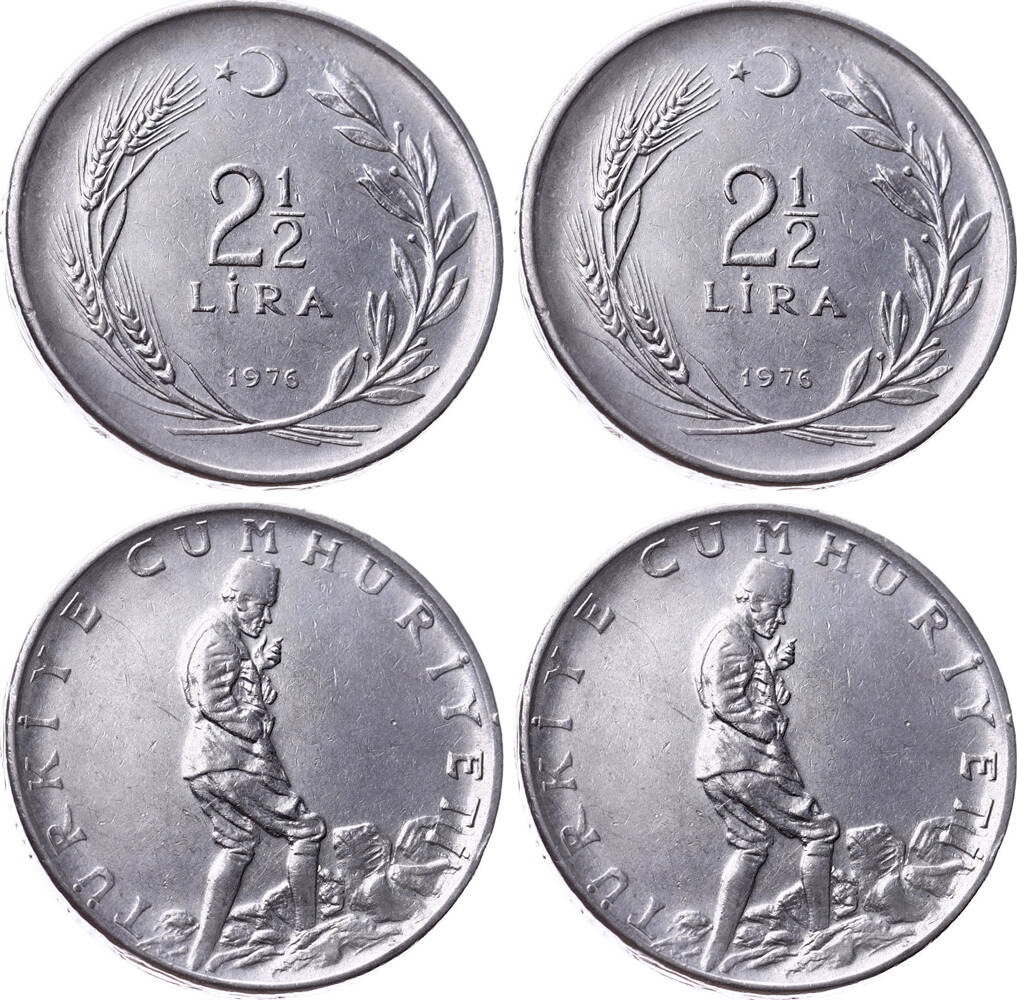 1976 Yılı 2½ Lira (Ters-Düz Takım) - ÇÇT TCM3200 - 1