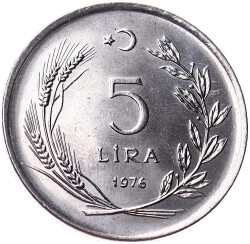 1976 Yılı 5 Lira FAO ÇİL *Kadının Süsü Kültür ve Erdem Olmalıdır* FAO1 - 2