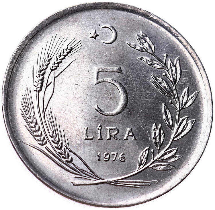 1976 Yılı 5 Lira FAO ÇİL *Kadının Süsü Kültür ve Erdem Olmalıdır* FAO1 - 2