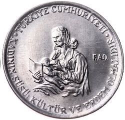 1976 Yılı 5 Lira FAO ÇİL *Kadının Süsü Kültür ve Erdem Olmalıdır* FAO1 - 3
