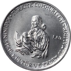 1976 Yılı 5 Lira FAO ÇİL *Kadının Süsü Kültür ve Erdem Olmalıdır* TCM2432 - Gökçekoleksiyon