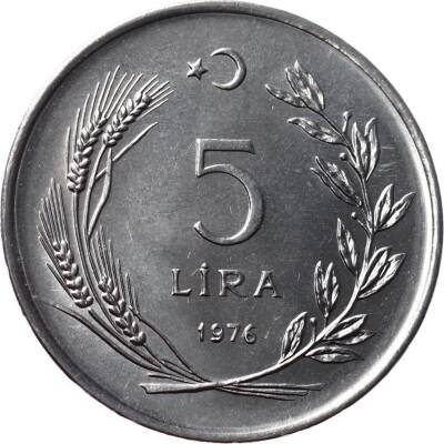 1976 Yılı 5 Lira FAO ÇİL *Kadının Süsü Kültür ve Erdem Olmalıdır* TCM2432 - 2