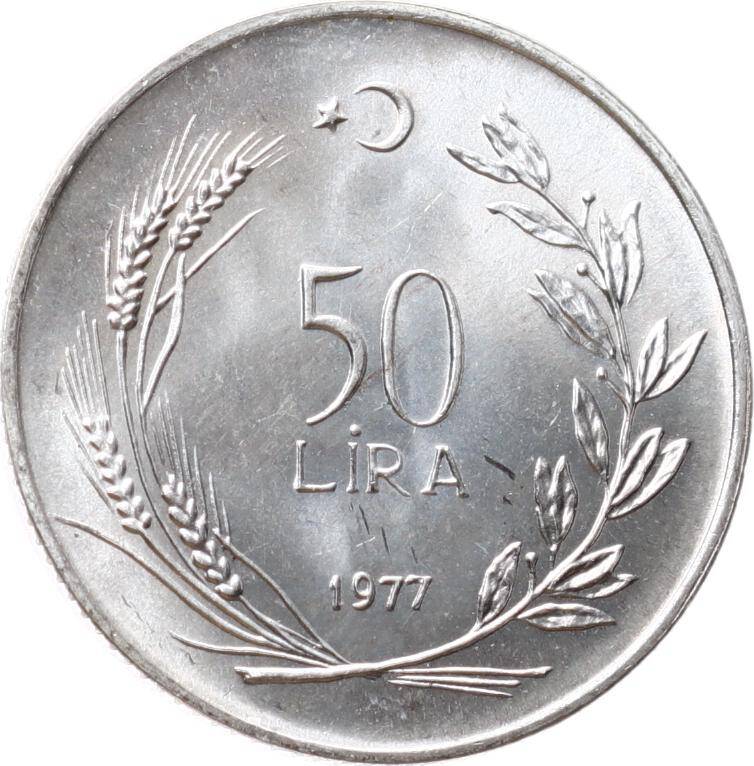 1977 - 50 Lira Gümüş FAO ÇİL *Herkese Ekmek ve Konut* TCM3341 - 1