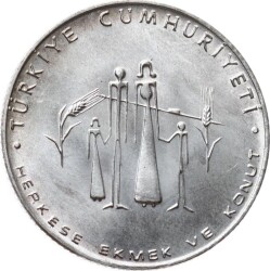 1977 - 50 Lira Gümüş FAO ÇİL *Herkese Ekmek ve Konut* TCM3341 - 2