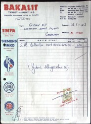 1977 BAKALIT Ticaret Antetli Damga Pullu Fatura EFM(N)11488 - Gökçekoleksiyon