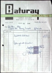 1977 Baturay Kırtasiye Turgut Baturay Antetli Damga Pullu Fatura EFM(N)11485 - Gökçekoleksiyon