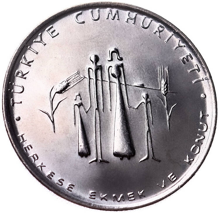1977 - F.A.O. 5 Lira (Herkese Ekmek ve Konut) ÇİL FAO20 - 1