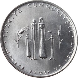 1977 - F.A.O. 5 Lira (Herkese Ekmek ve Konut) ÇİL TCH435 - Gökçekoleksiyon