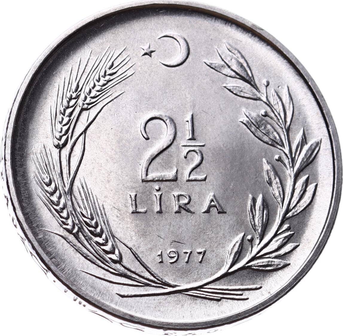 1977 yılı 2½ Lira FAO ÇİL *Herkese Ekmek ve Konut* (DÜZ) FAO6 - 2