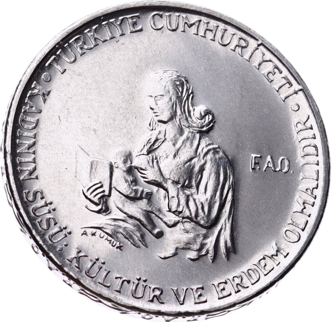 1978 Yılı 2½ Lira FAO ÇİL *Kadının Süsü Kültür ve Erdem Olmalıdır* (DÜZ) FAO8 - 3
