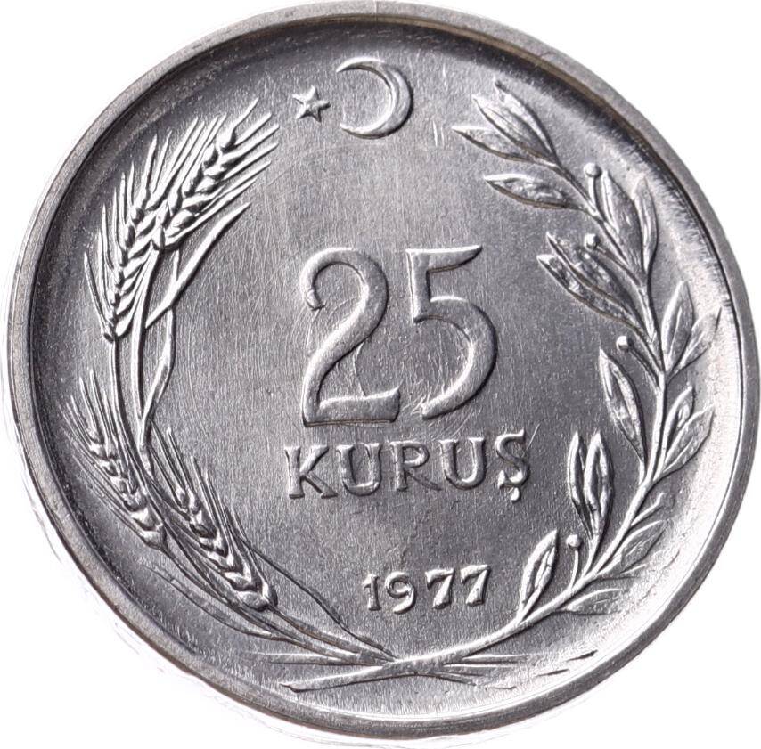 1977 Yılı 25 Kuruş (Düz) - ÇİL TCM3266 - 3