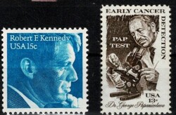1978-1979 ABD (US) Robert F. Kennedy ve Dr. Papanicolaou (MNH) 2'li Pul Lotu PPT3012 - Gökçekoleksiyon
