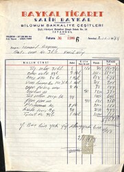 1978 BAYKAL TİCARET SALİH BAYKAL Bakkaliye Antetli Damga Pullu Makbuz EFM(N)10948 - Gökçekoleksiyon