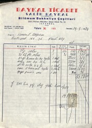 1978 BAYKAL TİCARET SALİH BAYKAL Bakkaliye Antetli Damga Pullu Makbuz EFM(N)10950 - Gökçekoleksiyon