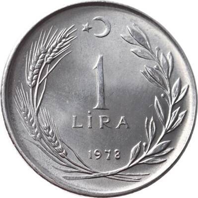 1978 Yılı 1 Lira (Ters) - ÇİL TCM3279 - 1