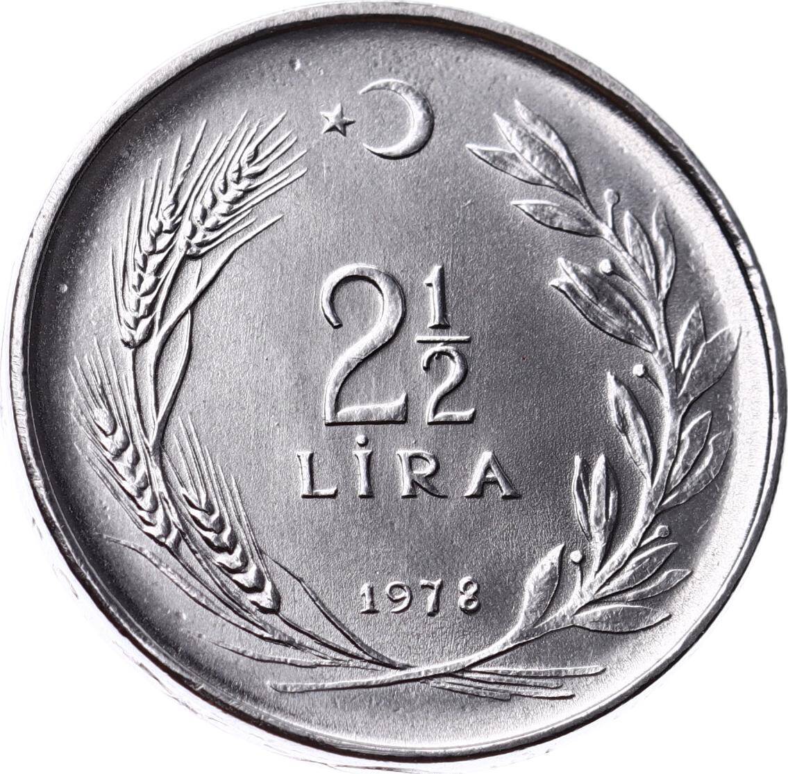 1978 Yılı 2½ Lira (Ters) - ÇİL TCM3286 - 1
