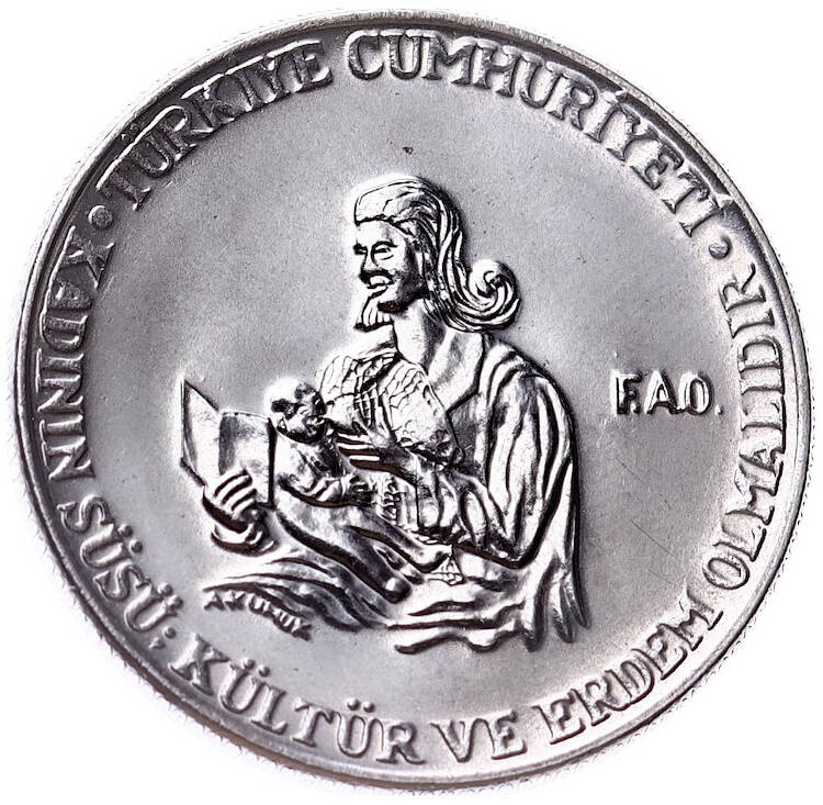 1978 Yılı 50 Kuruş FAO ÇİL *Kadının Süsü Kültür ve Erdem Olmalıdır* FAO11 - 3