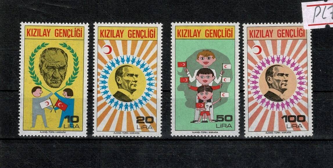 1979 Kızılay Gençliği Atatürk ve Çocuklar Temalı Komple Tam Seri (4 Adet) - MNH PPT2585 - 1