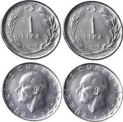 1979 Yılı 1 Lira (Ters - Düz Takım) - ÇİL TCM3275 - Gökçekoleksiyon