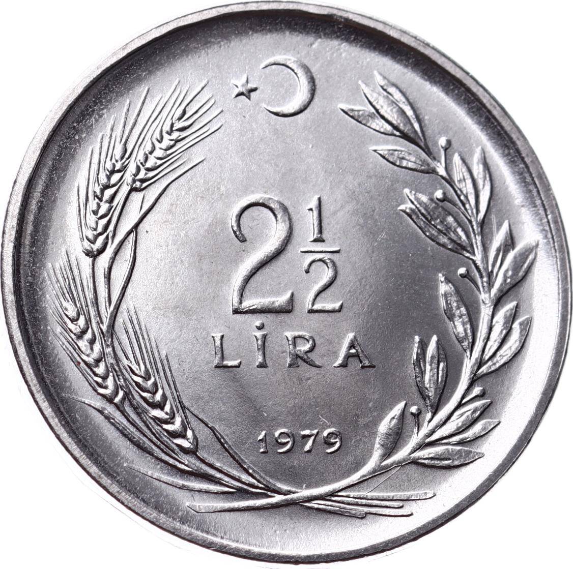1979 Yılı 2½ Lira (Düz) - ÇİL TCM3281 - 1