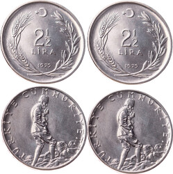 1979 Yılı 2½ Lira (Ters-Düz) Takım - ÇİL TCM3239 - Gökçekoleksiyon