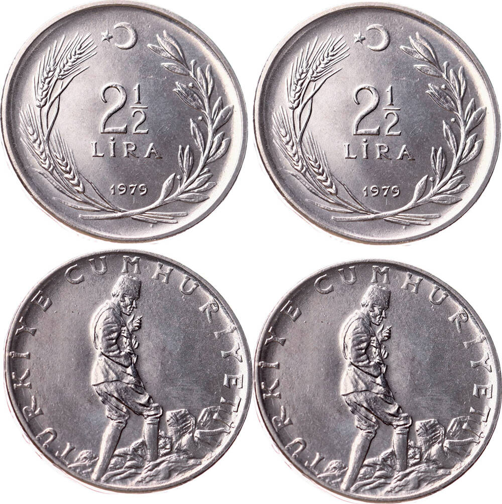 1979 Yılı 2½ Lira (Ters-Düz) Takım - ÇİL TCM3239 - 1
