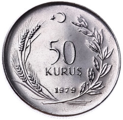 1979 yılı 50 Kuruş FAO ÇİL *Saban Kılıçtan Üstündür* FAO10 - 2